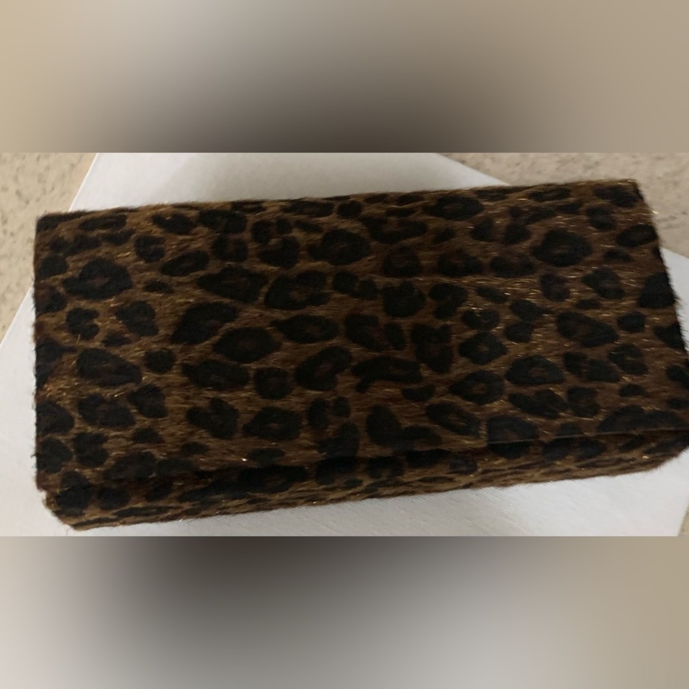 Leopard print clutch